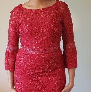 Red two piece shirt set